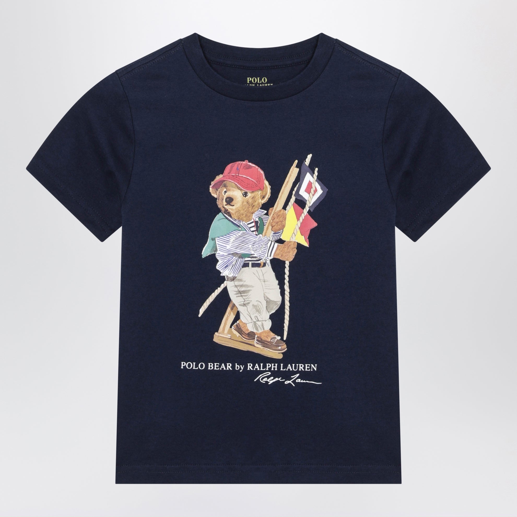 T-shirt Polo Bear blu navy in cotone