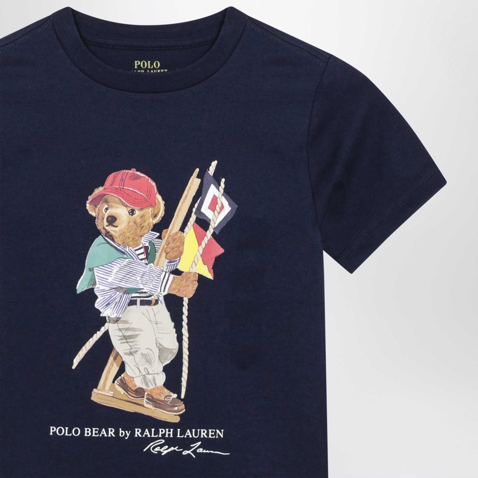 T-shirt Polo Bear blu navy in cotone