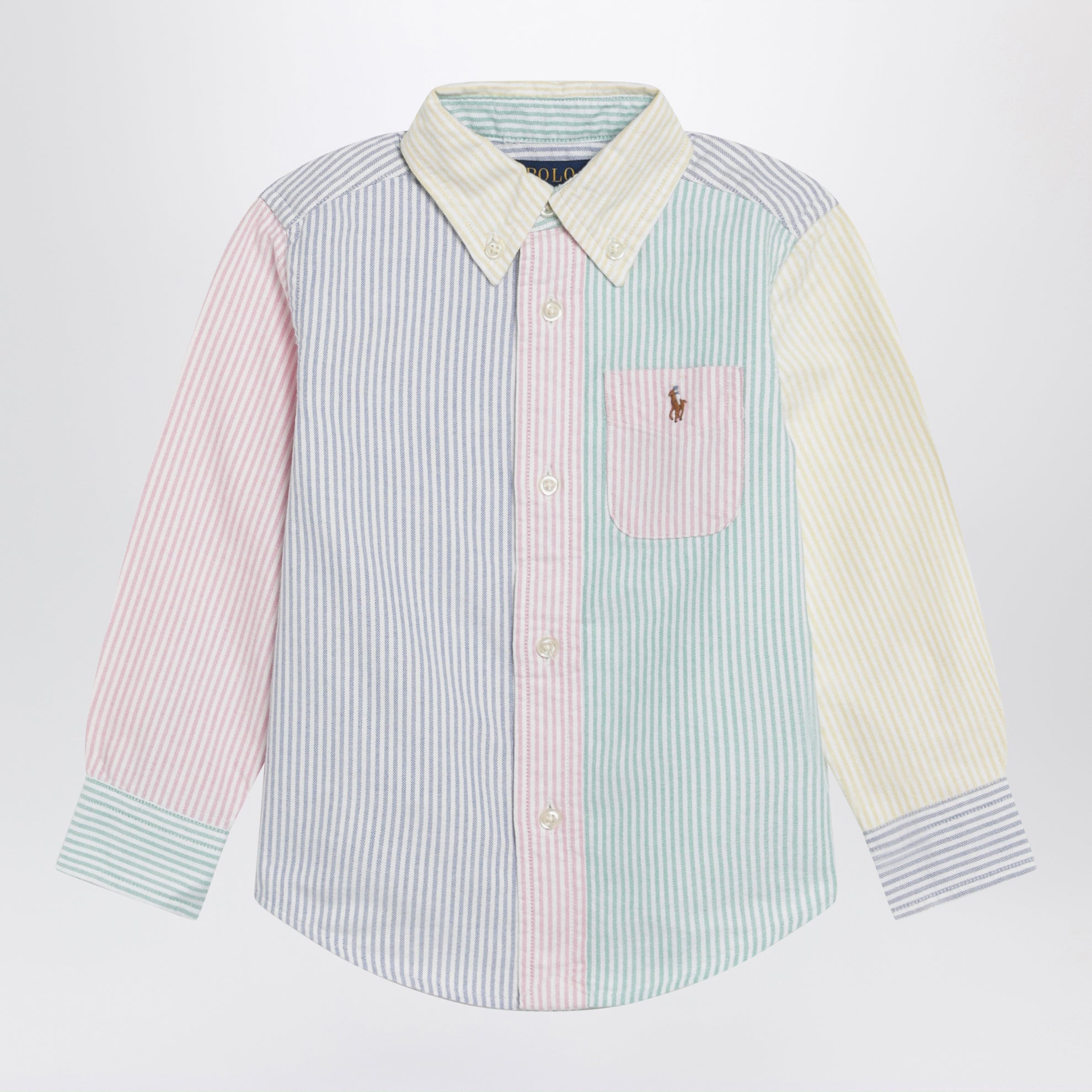 Button-Down-Hemd mit Color-Block-Streifen