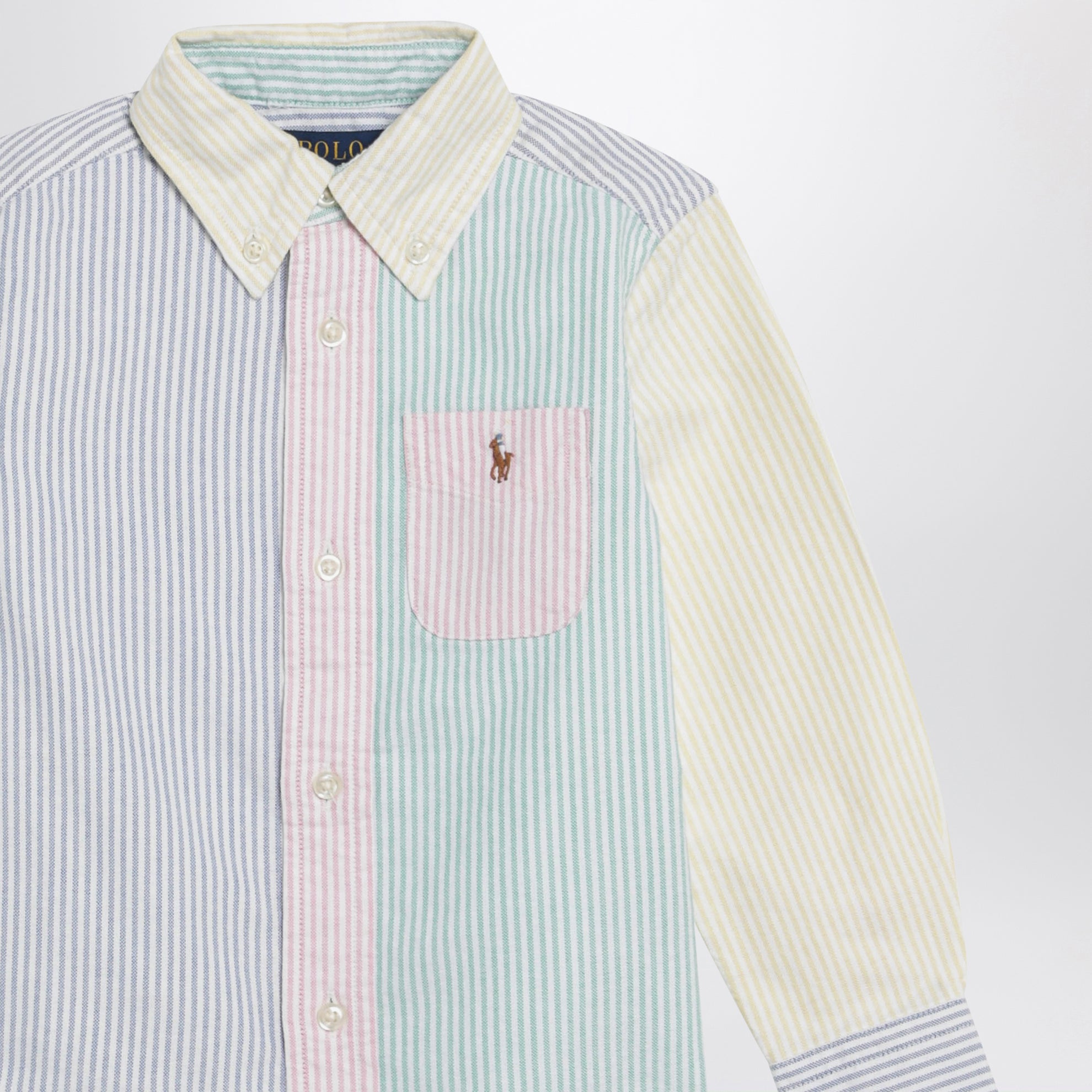 Button-Down-Hemd mit Color-Block-Streifen