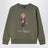 Sweat-shirt Polo Bear en mélange de coton vert olive