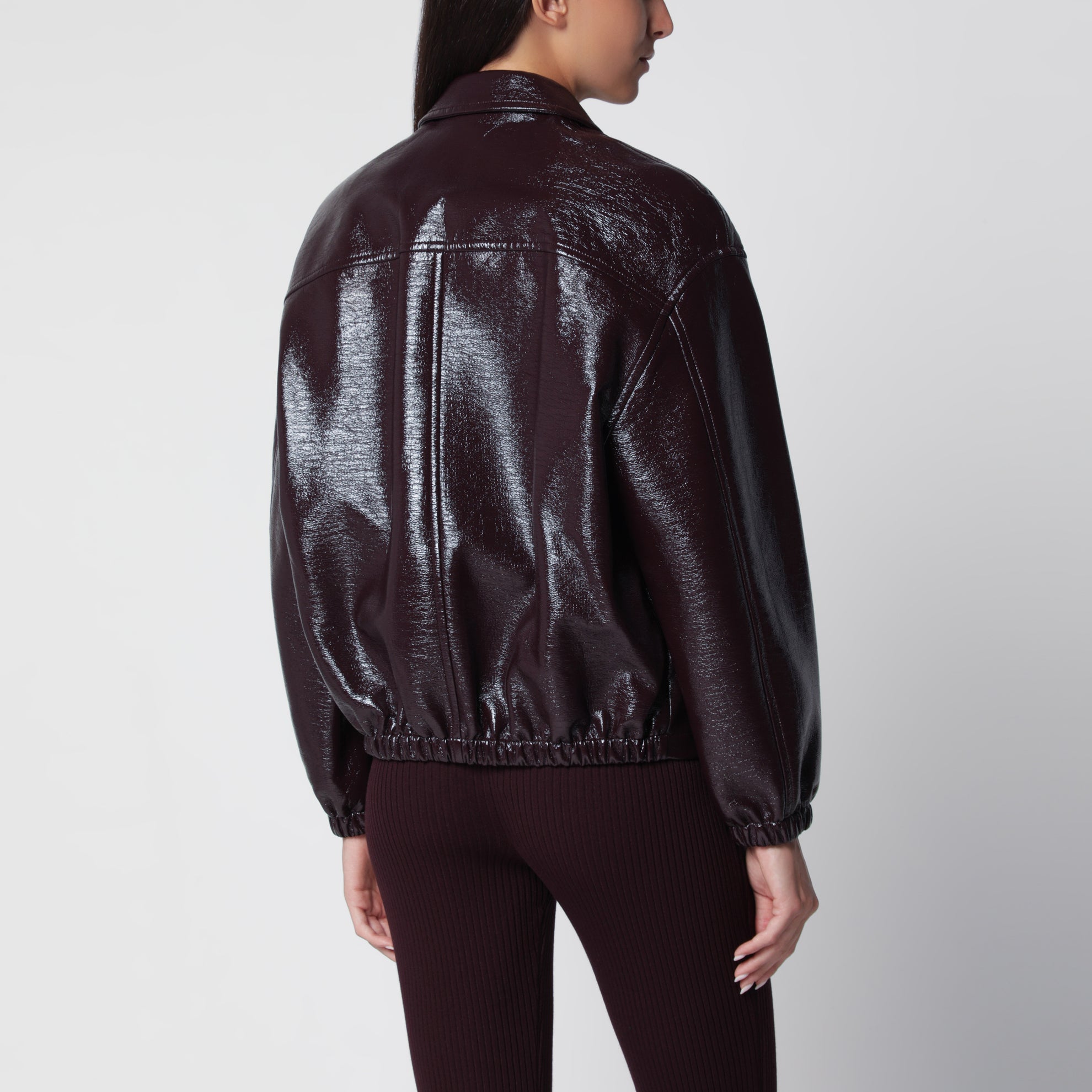 Bomber rouge brûlé en vinyle