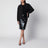 Giacca bomber nera in cotone con collo in vinile