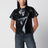 Top dritto nero in vinile