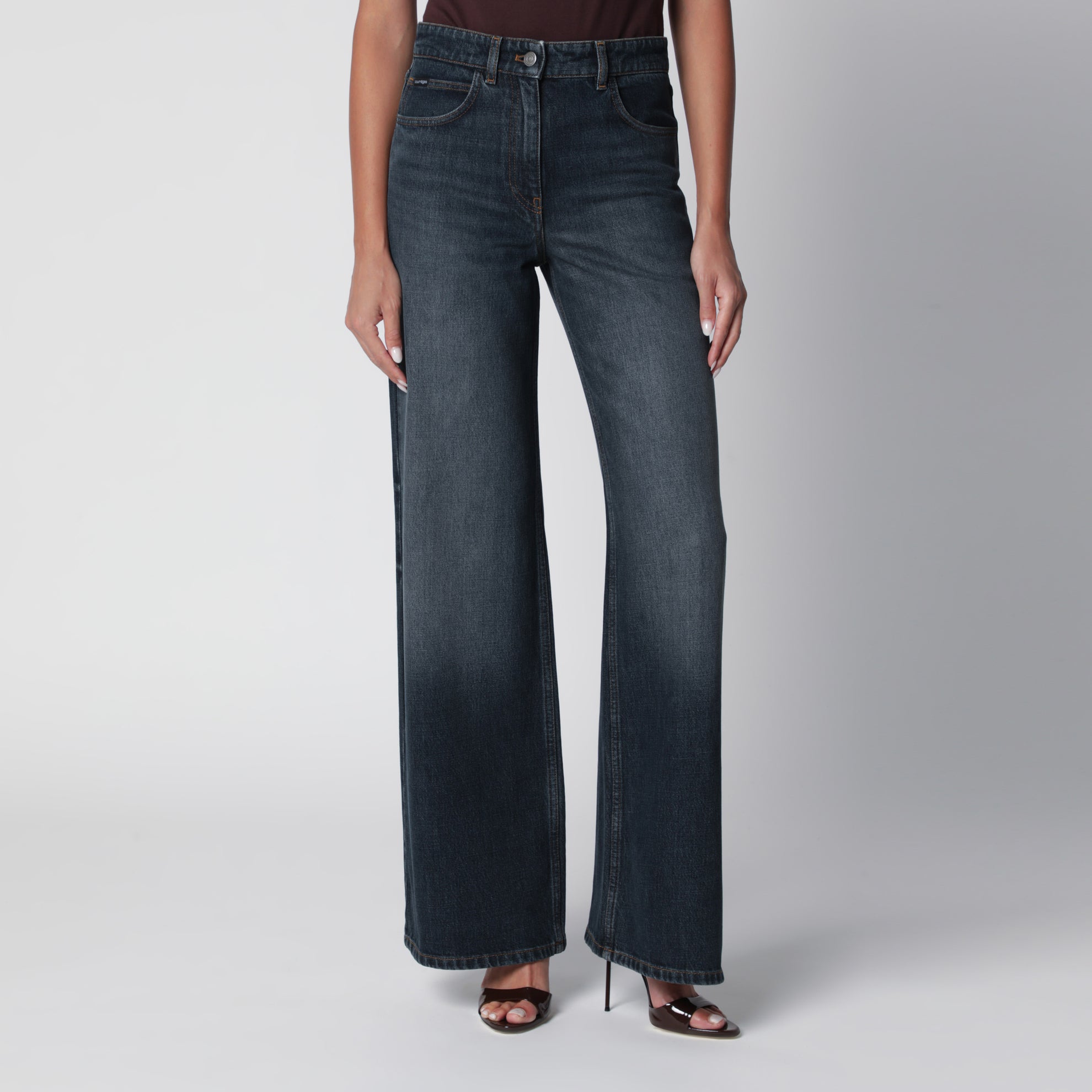 Vintage blue baggy denim trousers