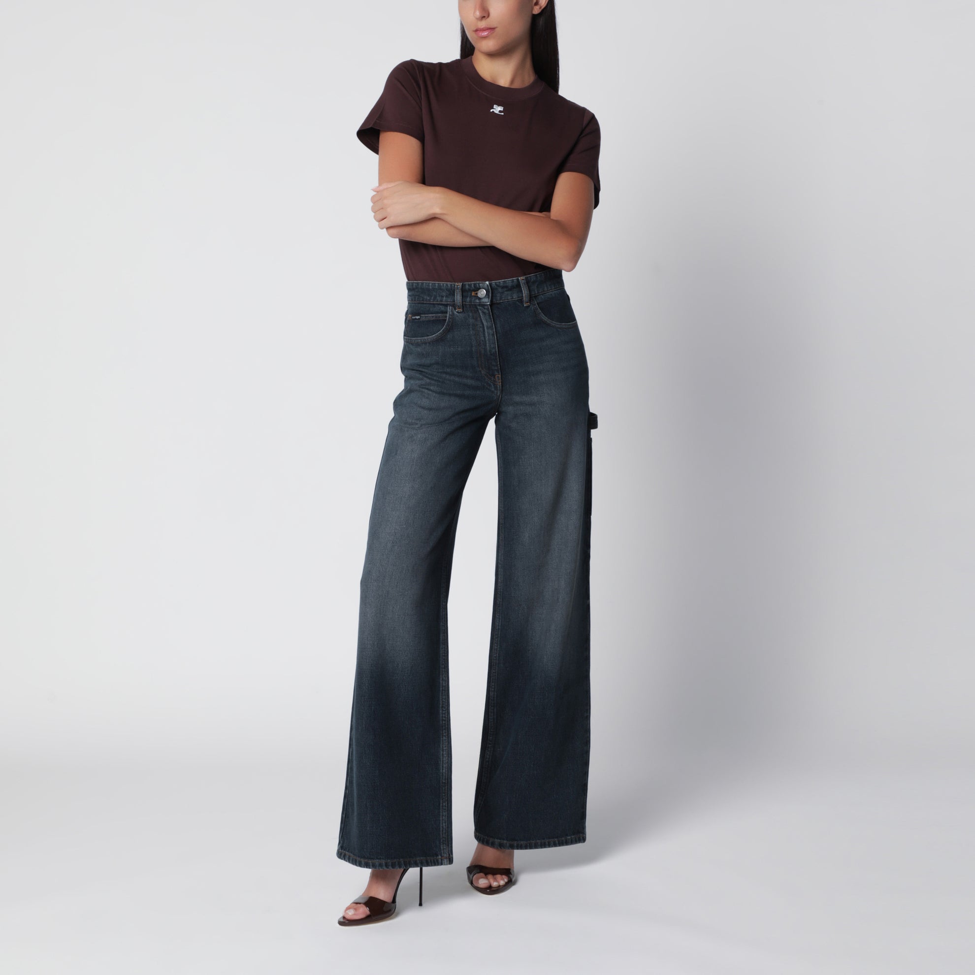 Vintage blue baggy denim trousers