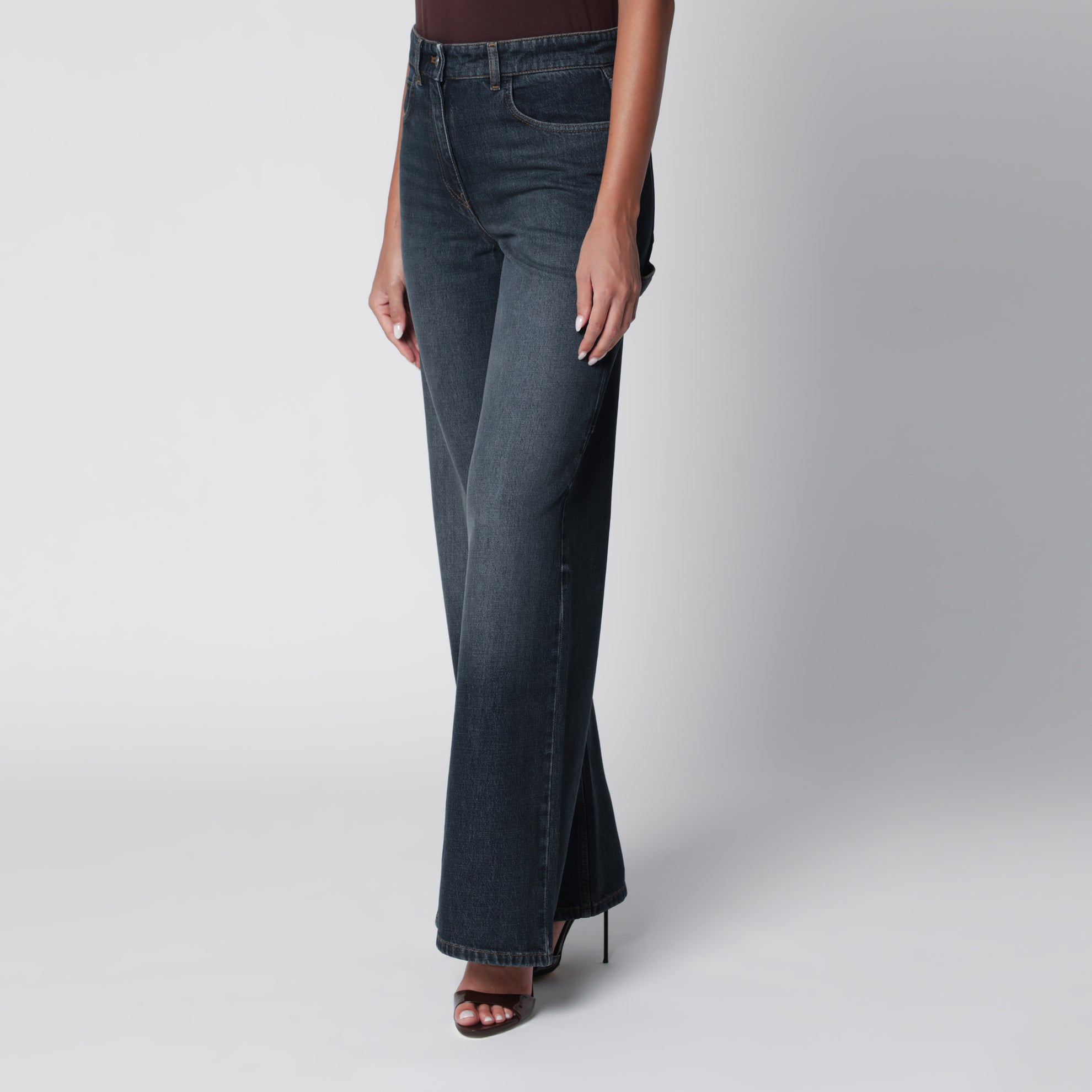 Vintage blue baggy denim trousers