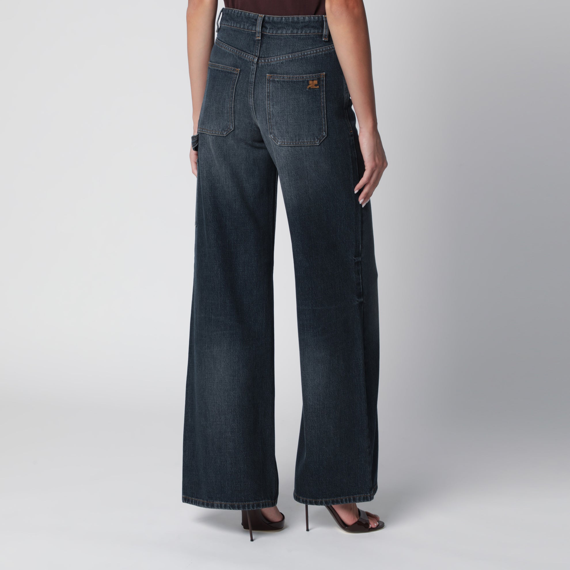 Vintage blue baggy denim trousers