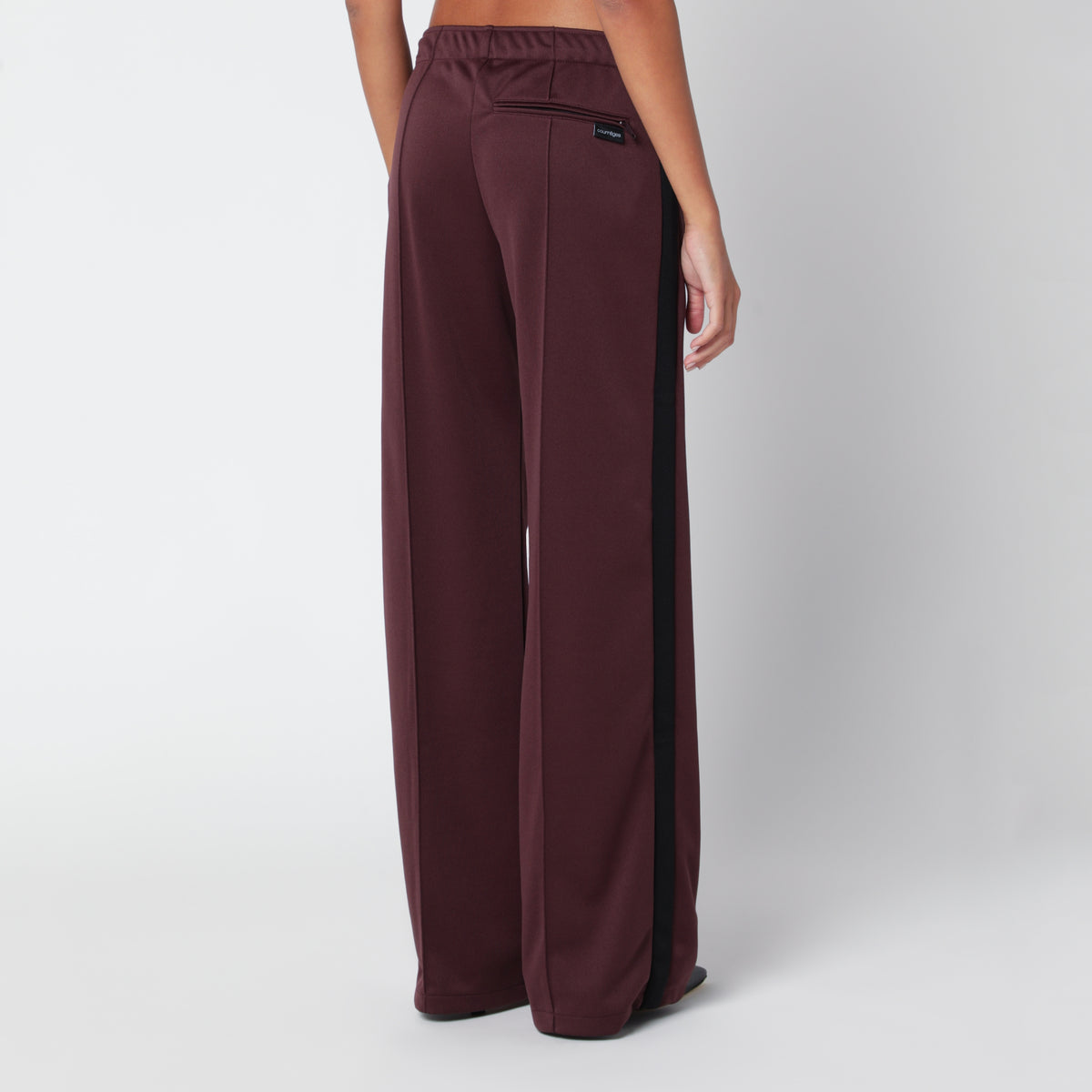 Pantaloni jogging bicolore rosso scuro/neri