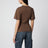 T-shirt mattone/nera con logo in cotone