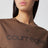 T-shirt mattone/nera con logo in cotone