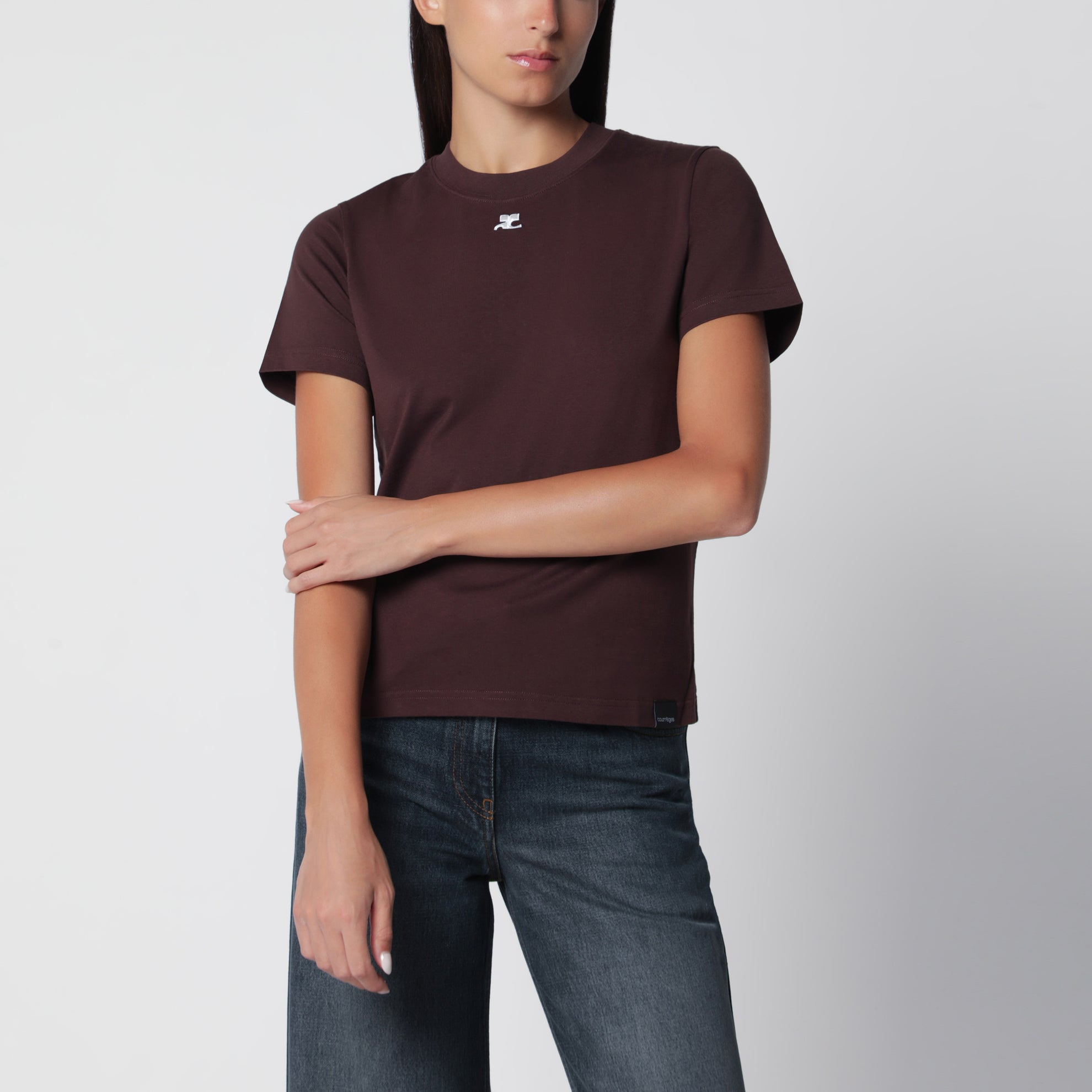 T-shirt AC rosso bruciato in cotone