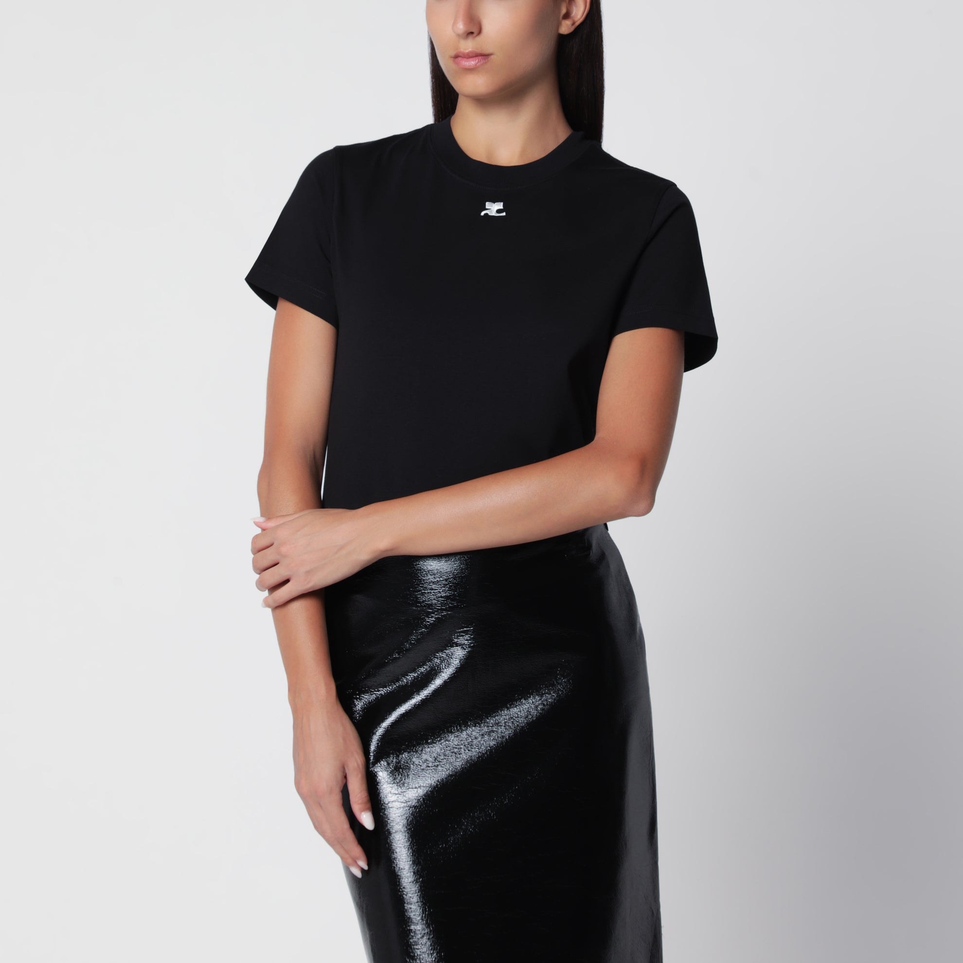 T-shirt AC nera in cotone