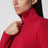 High-neck Iced Red merino wool cardigan