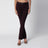 Pantaloni dritti bordeaux in maglia a coste