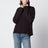 Maglione a coste con zip bordeaux scuro