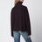 Maglione a coste con zip bordeaux scuro