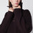 Maglione a coste con zip bordeaux scuro