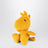Yellow velvet Woodstock soft toy 23 cm