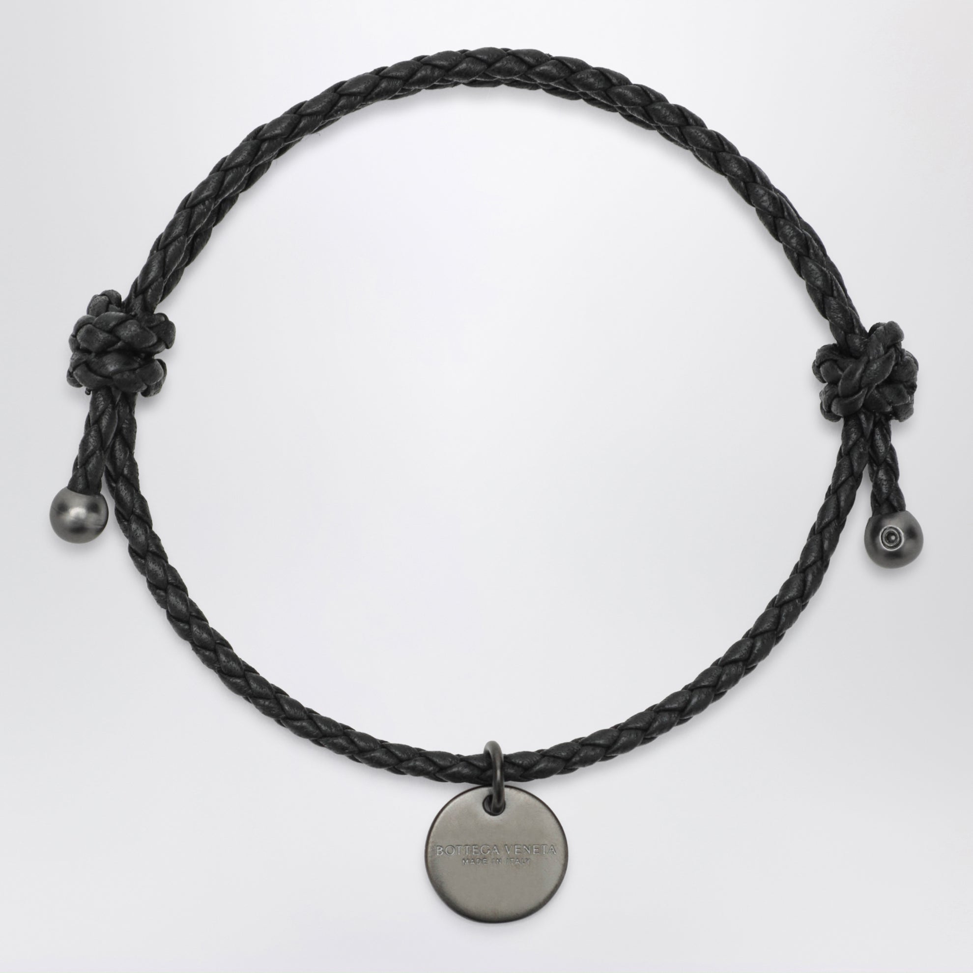 Black woven leather bracelet