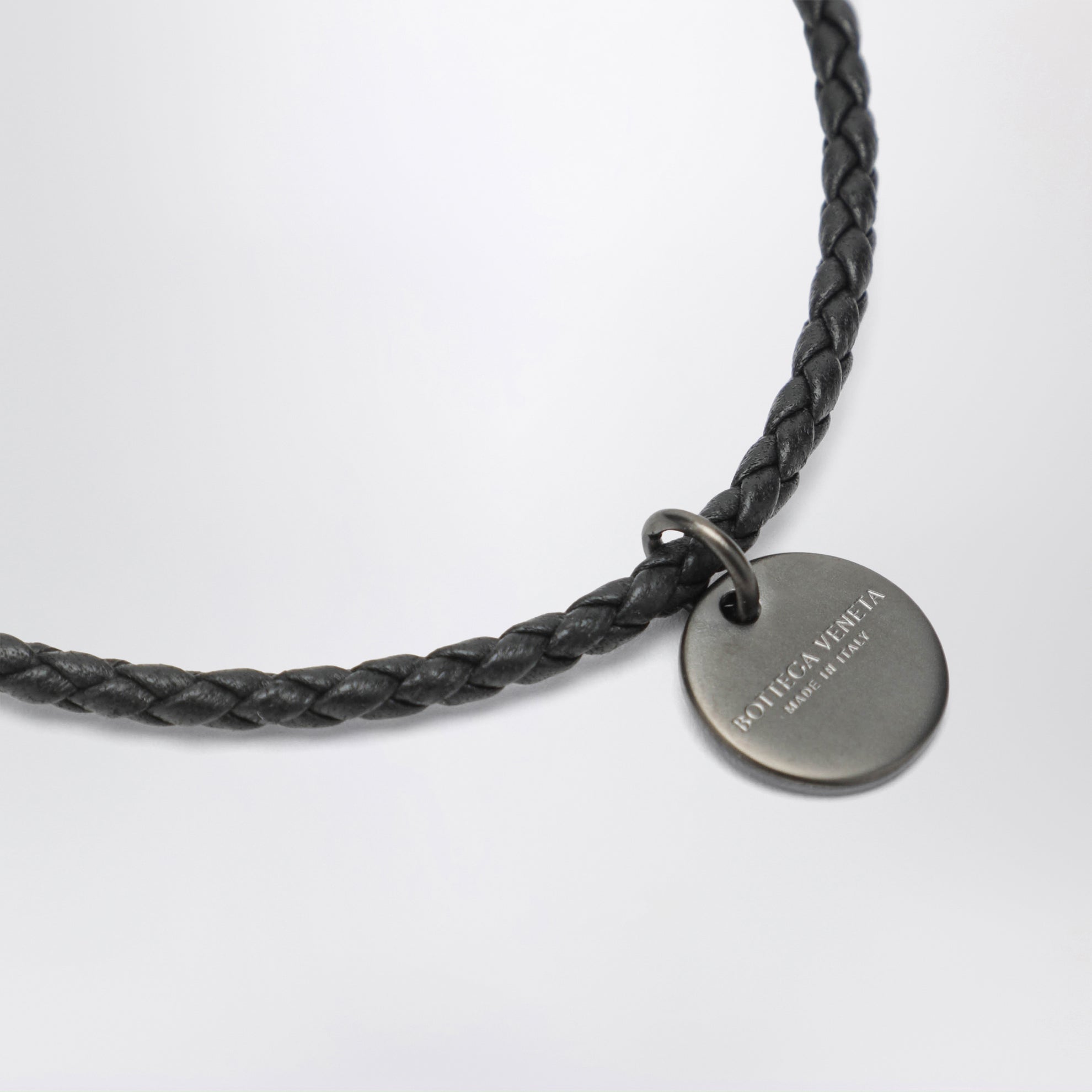 Black woven leather bracelet