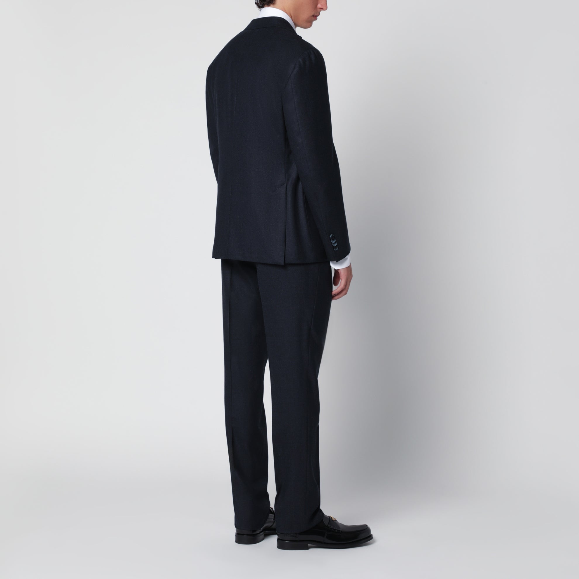 Single-breasted blue wool suit