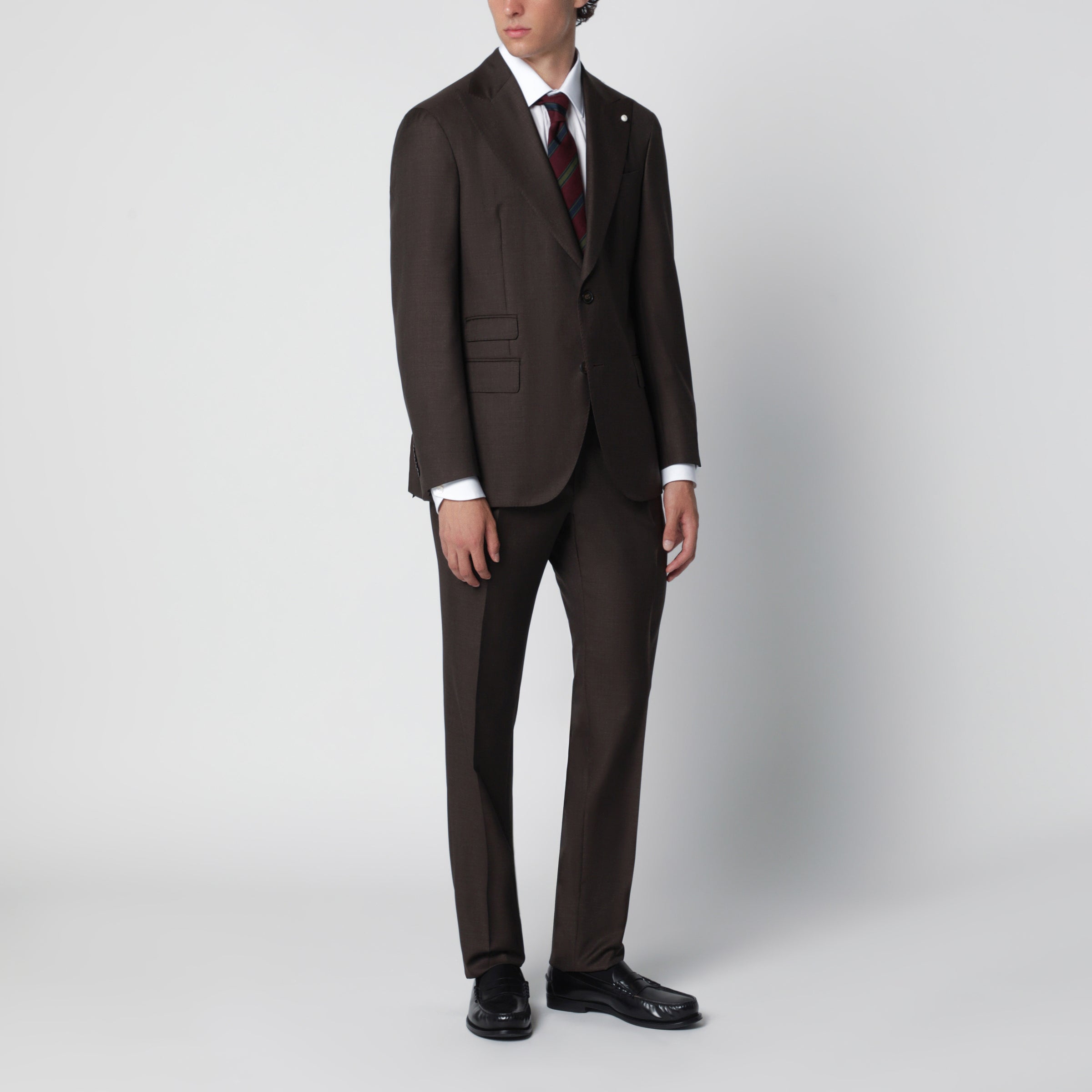 BALLSEY×luigi bottoウールシルクパンツスーツ38濃茶中古美品 Luigi Bianchi Brown single-breasted wool suit | TheDoubleF