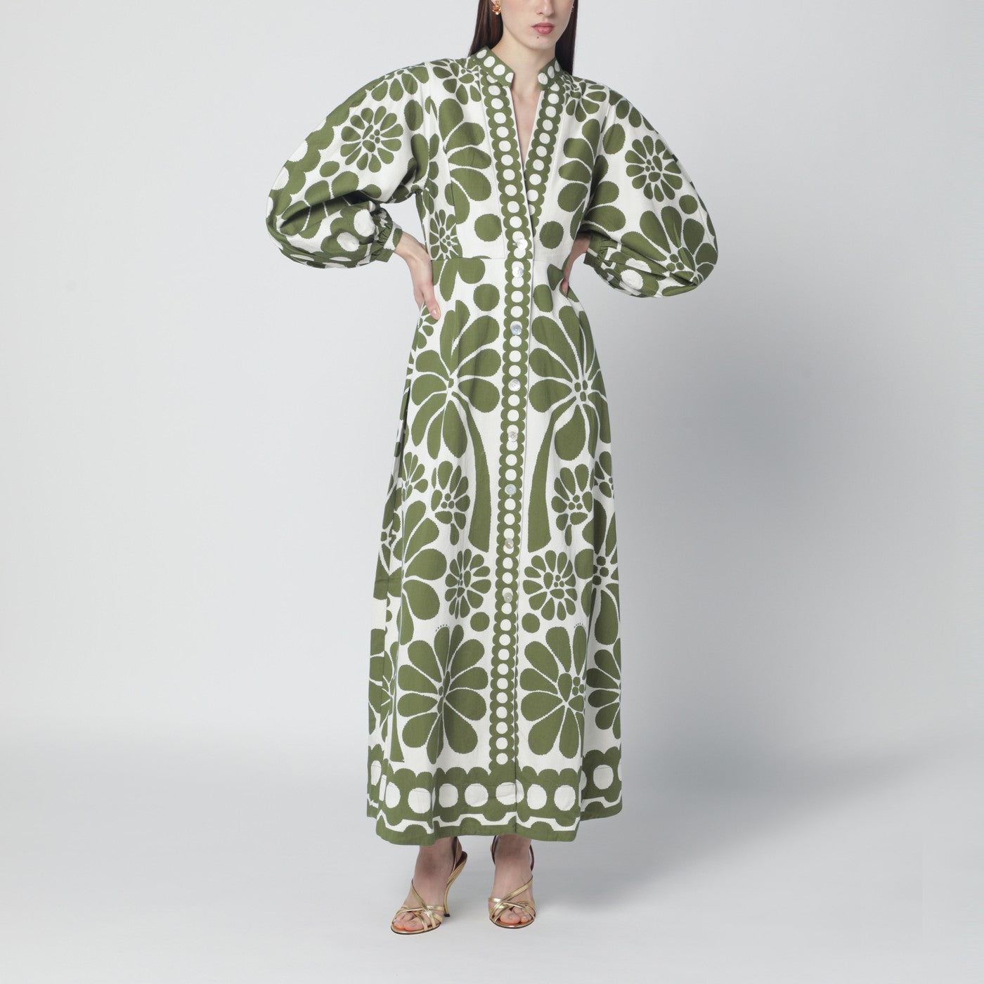 Farm Rio Women's Palmero Maxi Dress - Green - Size XS
