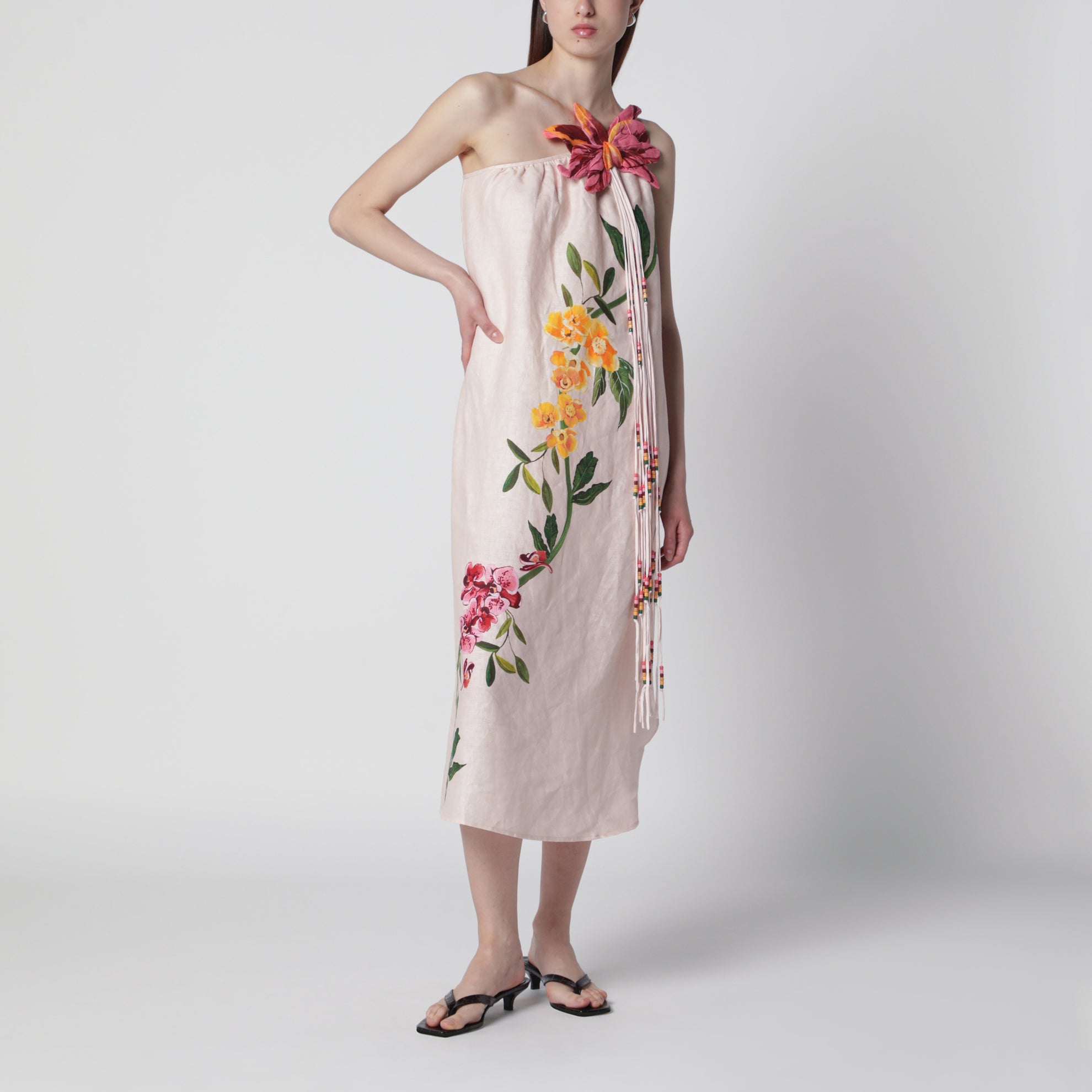 Robe maxi en lin à imprimé floral Garden Terrace