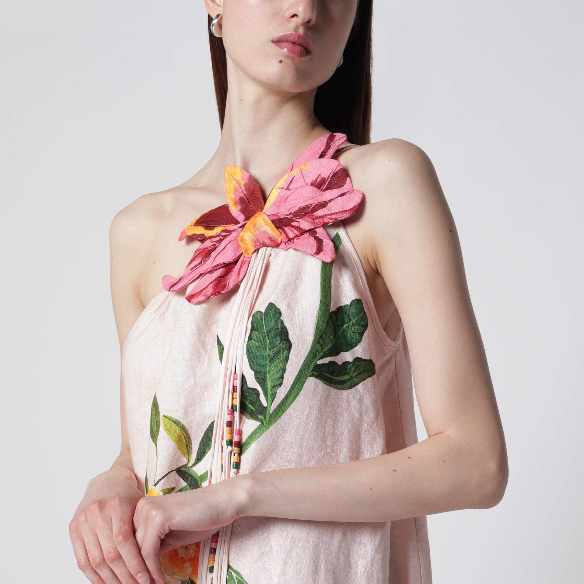 Robe maxi en lin à imprimé floral Garden Terrace