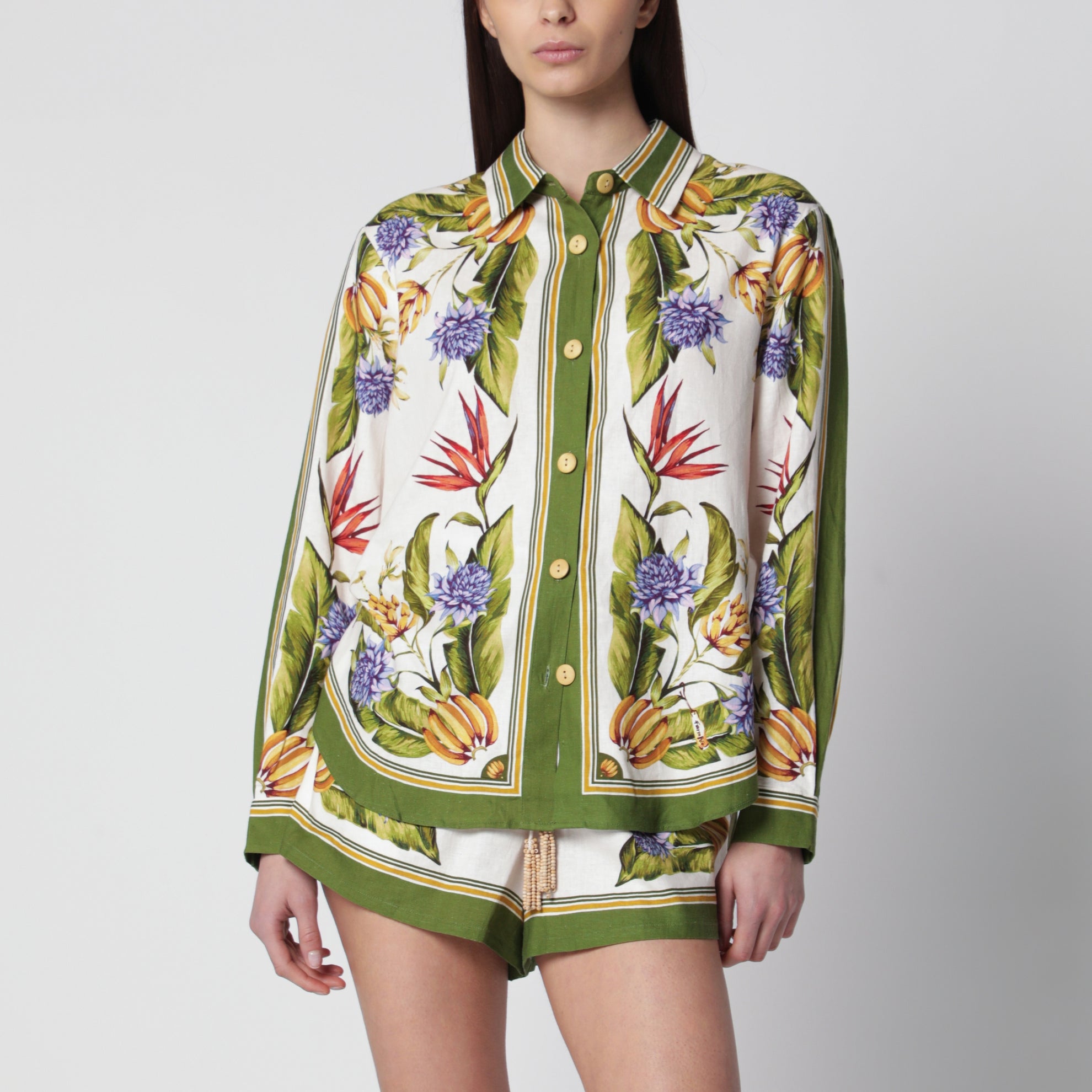 Chemise Sand Tropical Scarf en mélange de lin