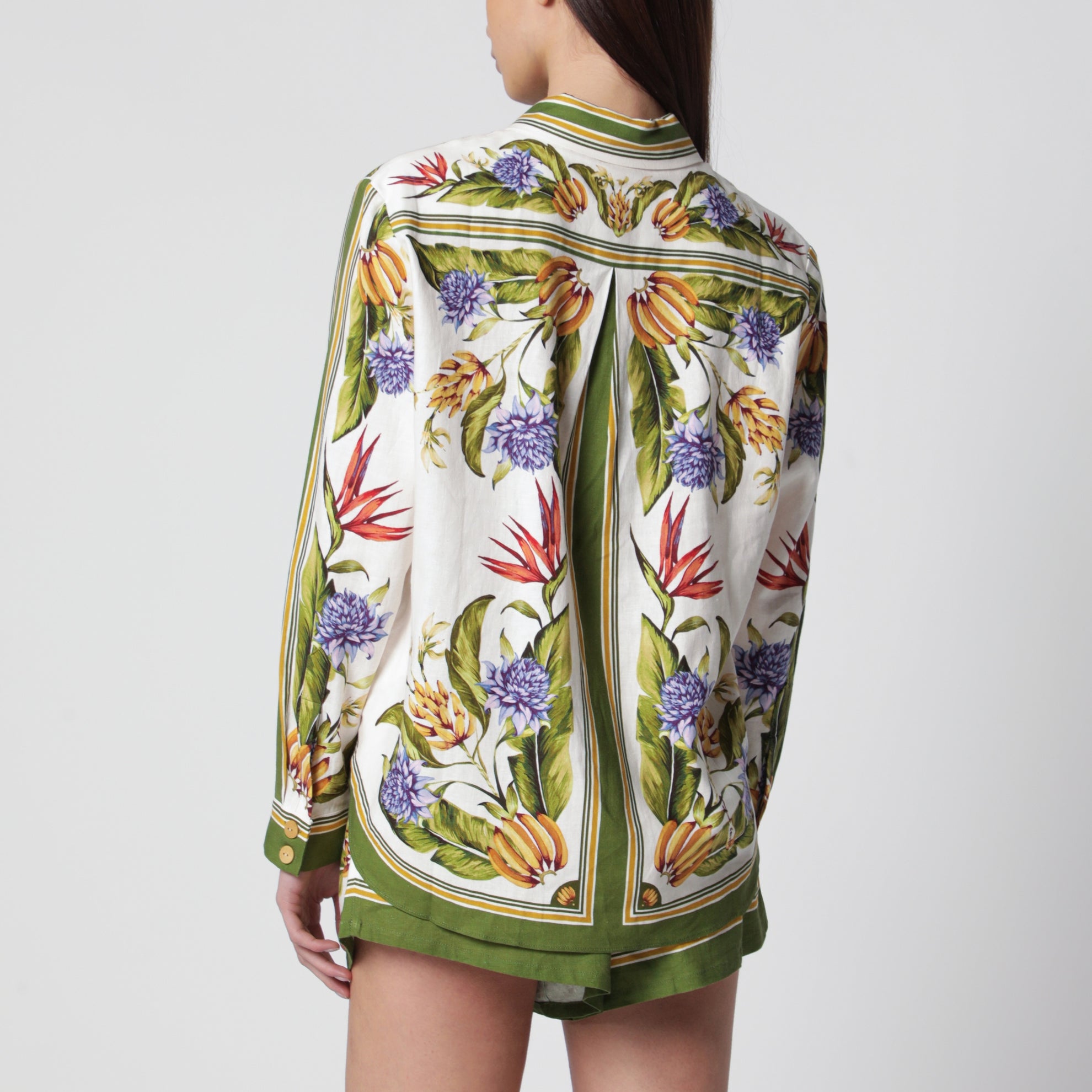 Chemise Sand Tropical Scarf en mélange de lin