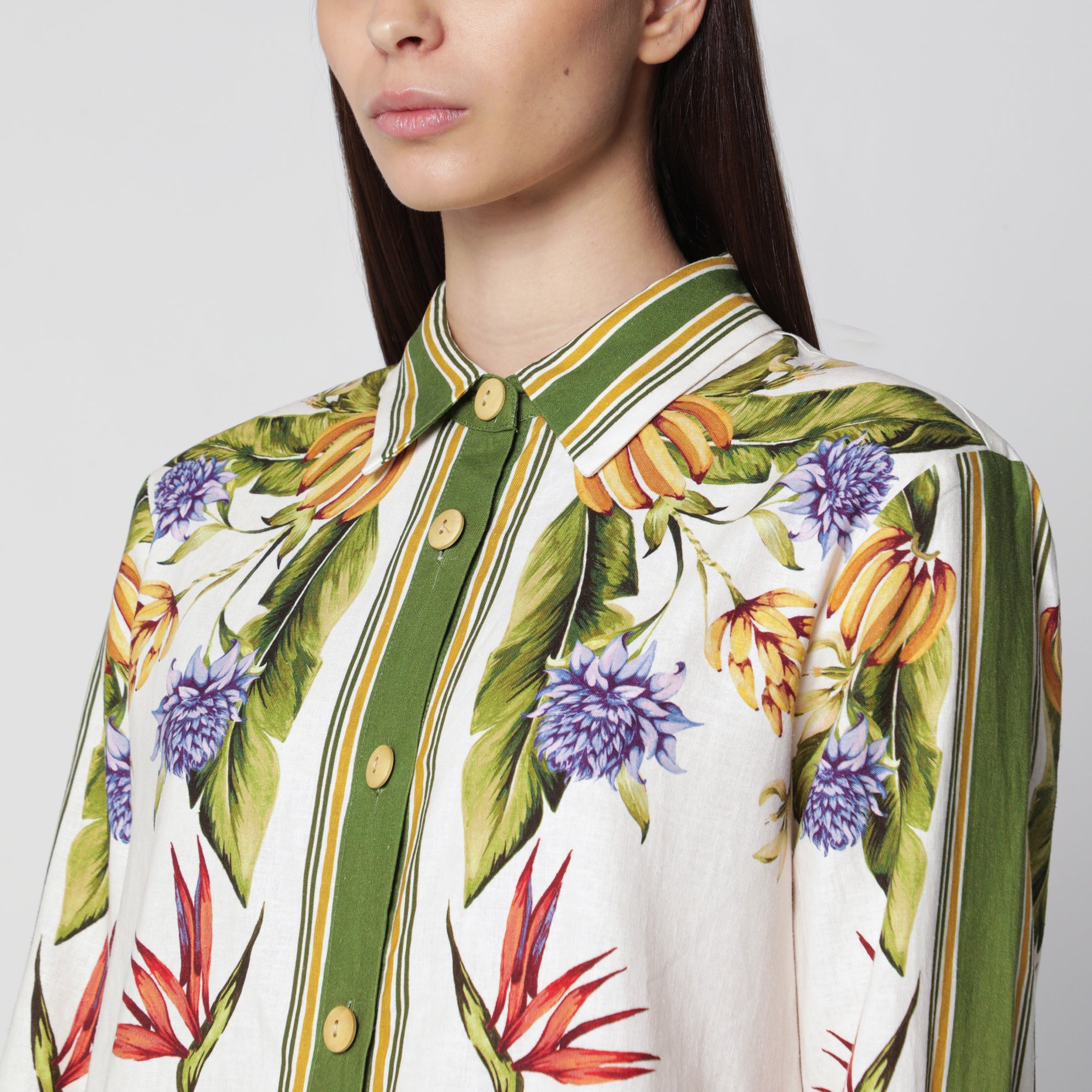 Chemise Sand Tropical Scarf en mélange de lin