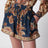 Shorts Aster relaxed in seta Navy Jacobean