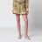 Short Indra Relaxed en soie fleurie kaki