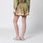 Short Indra Relaxed en soie fleurie kaki