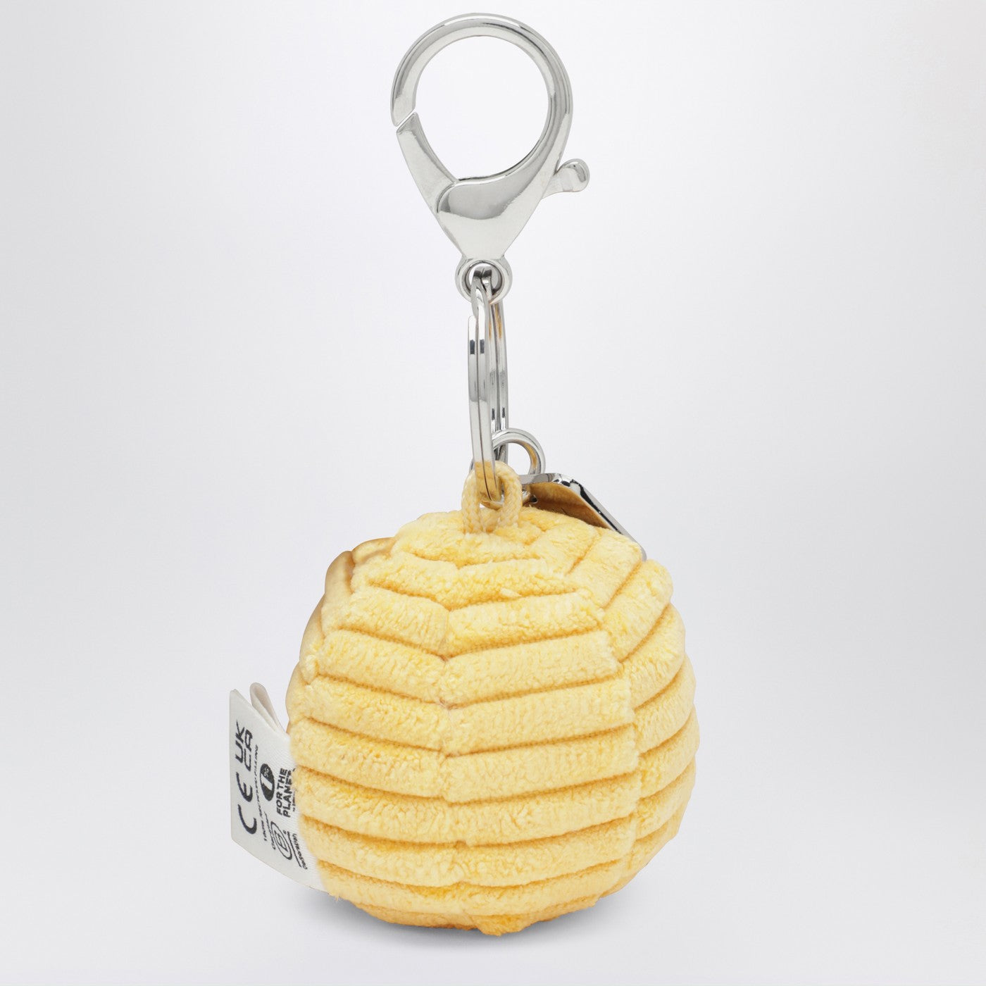 Portachiavi Smiley in velluto giallo