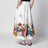 White linen skirt with tropical embroidery