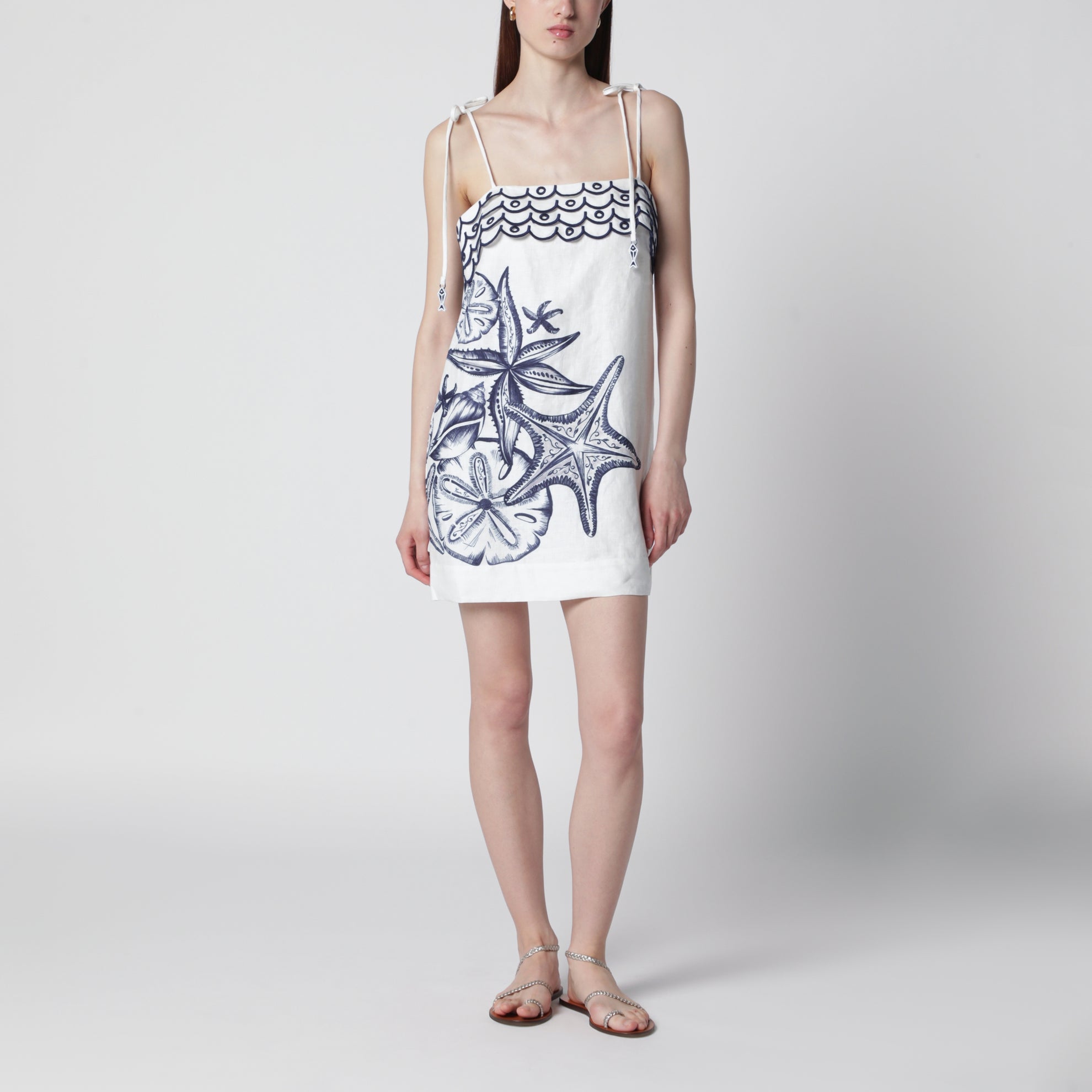 Robe midi en lin imprimé Coast Stars