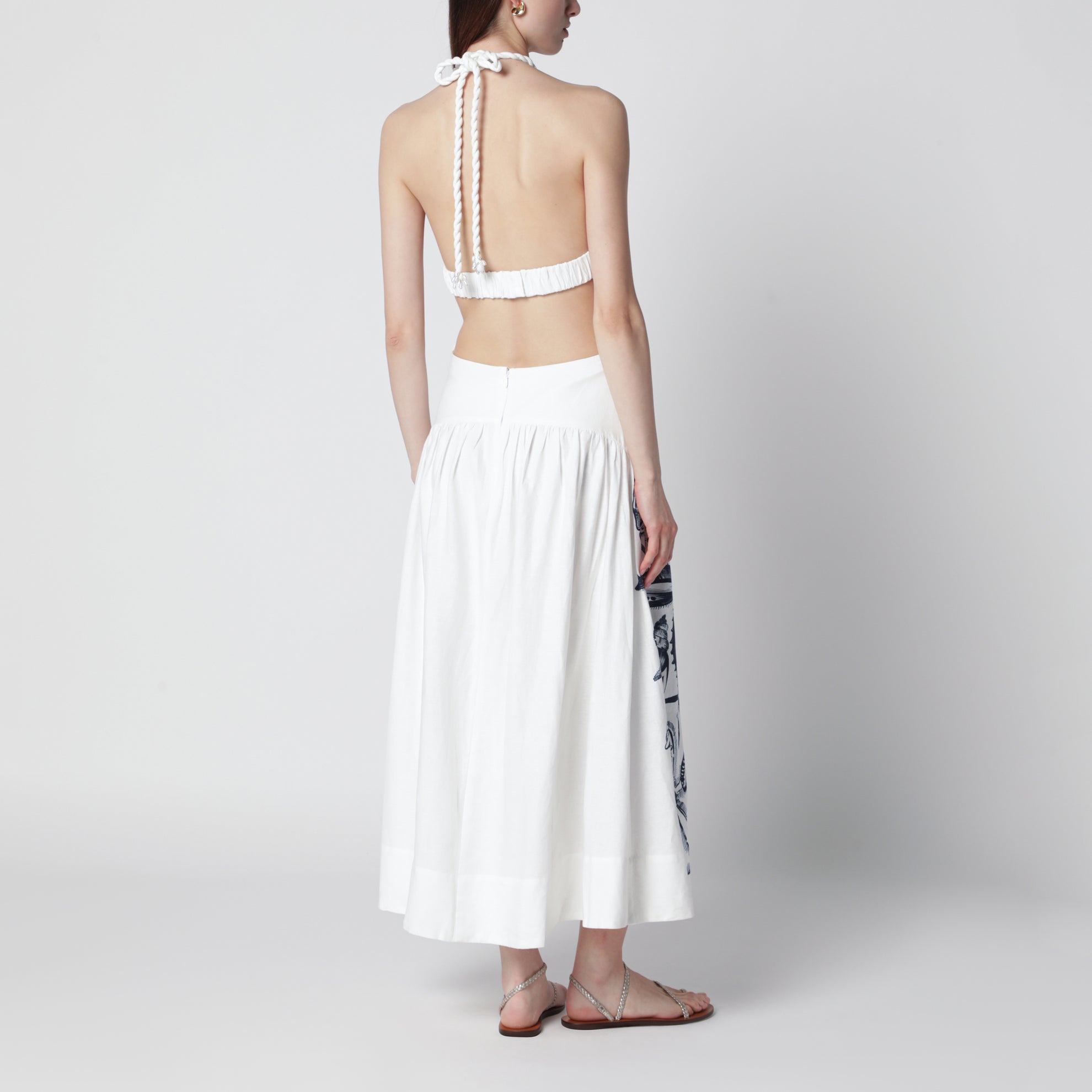 Robe midi en lin imprimé Coast Stars
