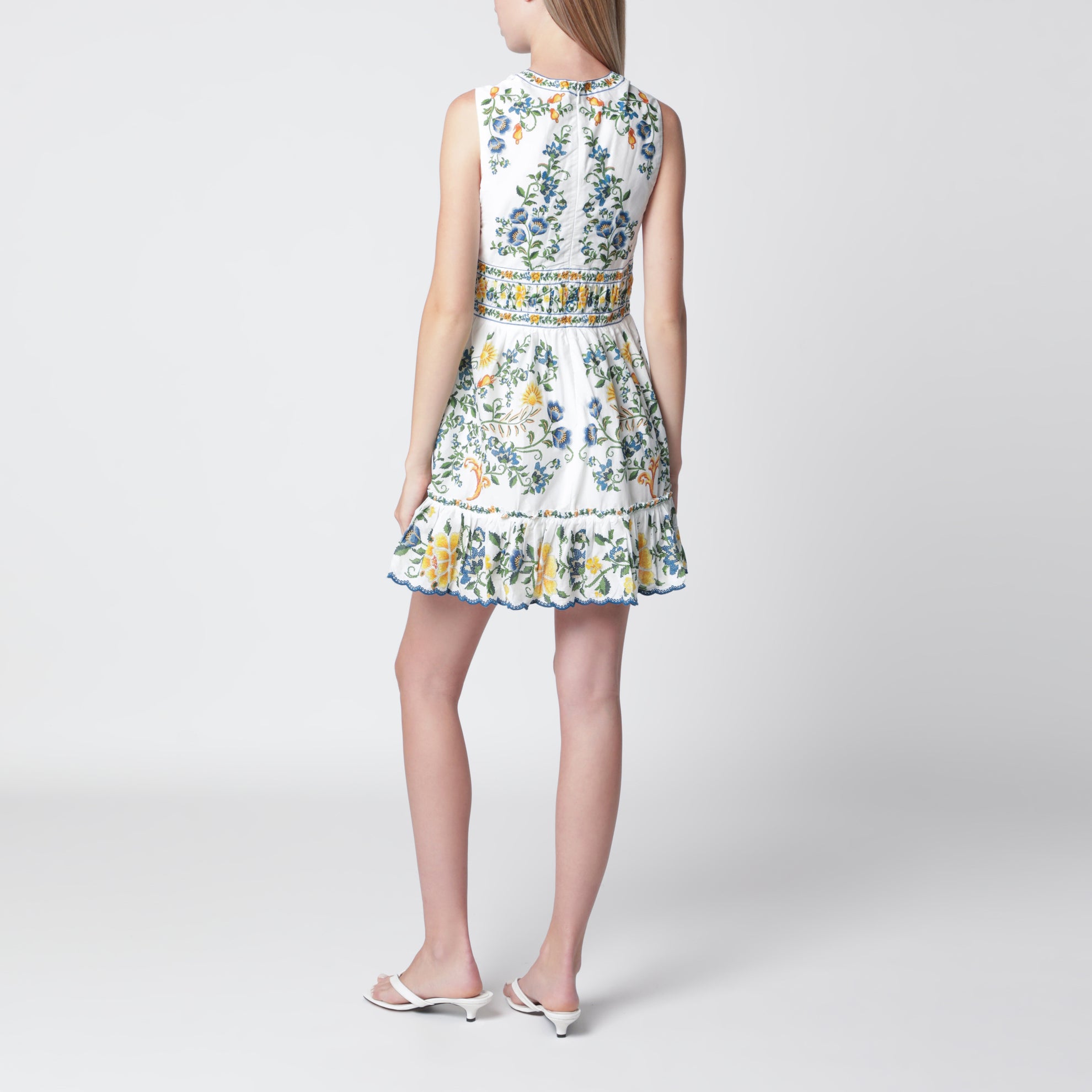 Mini-robe Emily ivoire à imprimé floral