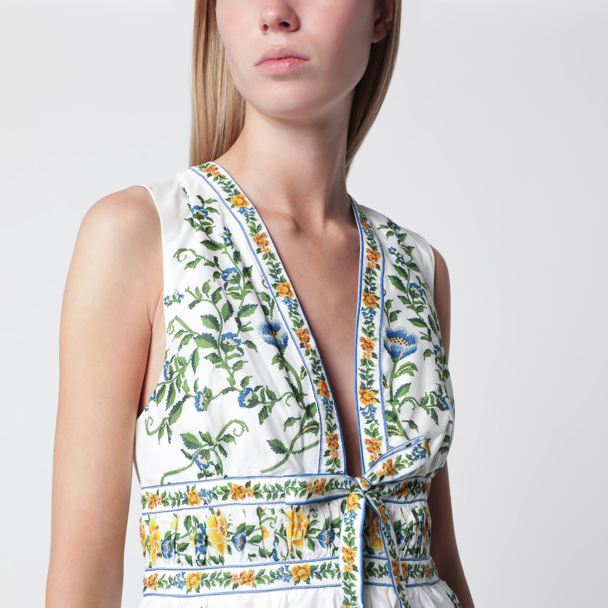 Mini-robe Emily ivoire à imprimé floral