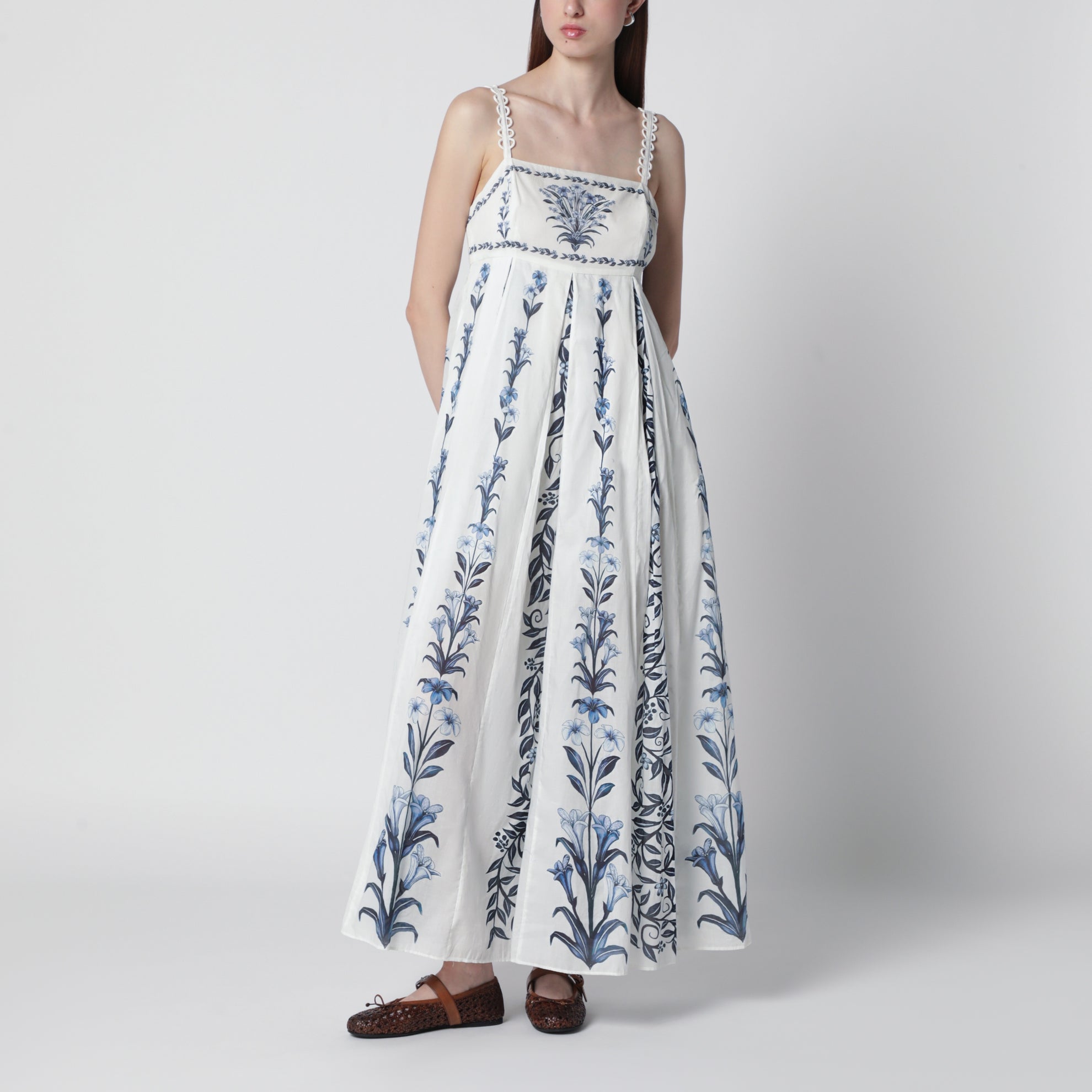 Robe maxi Off-White Flowers Arch Pleats
