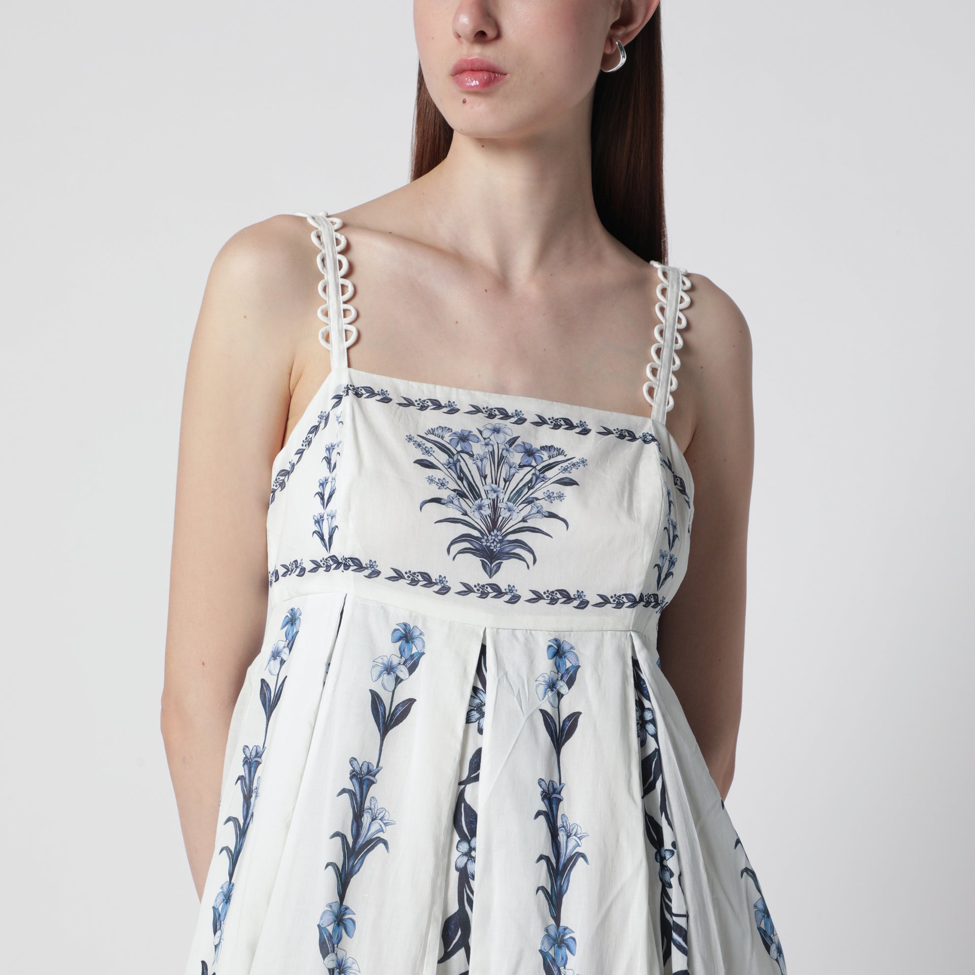 Robe maxi Off-White Flowers Arch Pleats