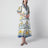 Emily Floral Tapestry drawstring midi dress