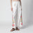 Pantaloni in misto lino con ricamo floreale