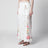 Pantaloni in misto lino con ricamo floreale