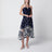 Abito midi Richelieu blu navy con ricami