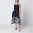 Abito midi Richelieu blu navy con ricami