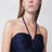 Abito midi Richelieu blu navy con ricami